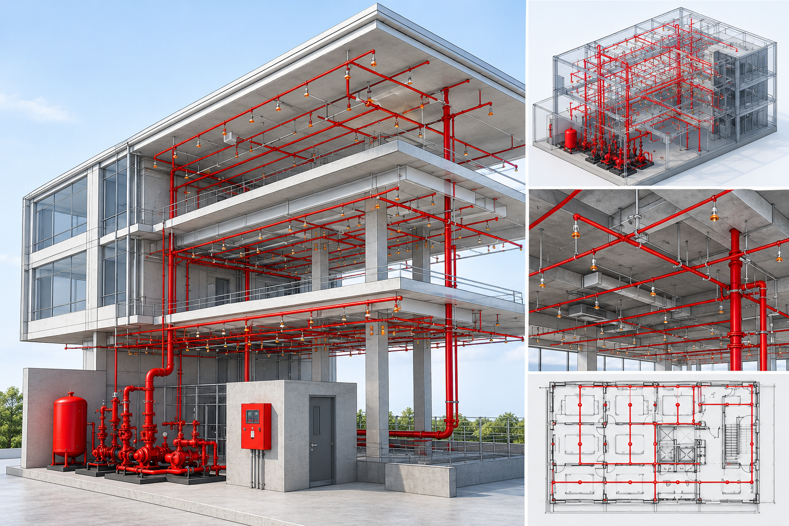 Diseño BIM Ing Latam Coordinación 3D BIM de sistemas contra incendio